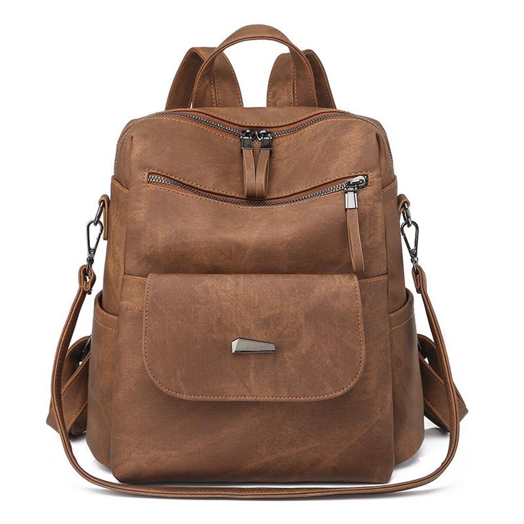 15L Rucksack Kunstlederrucksack Geldbörse Umhängetasche Produktbild 
