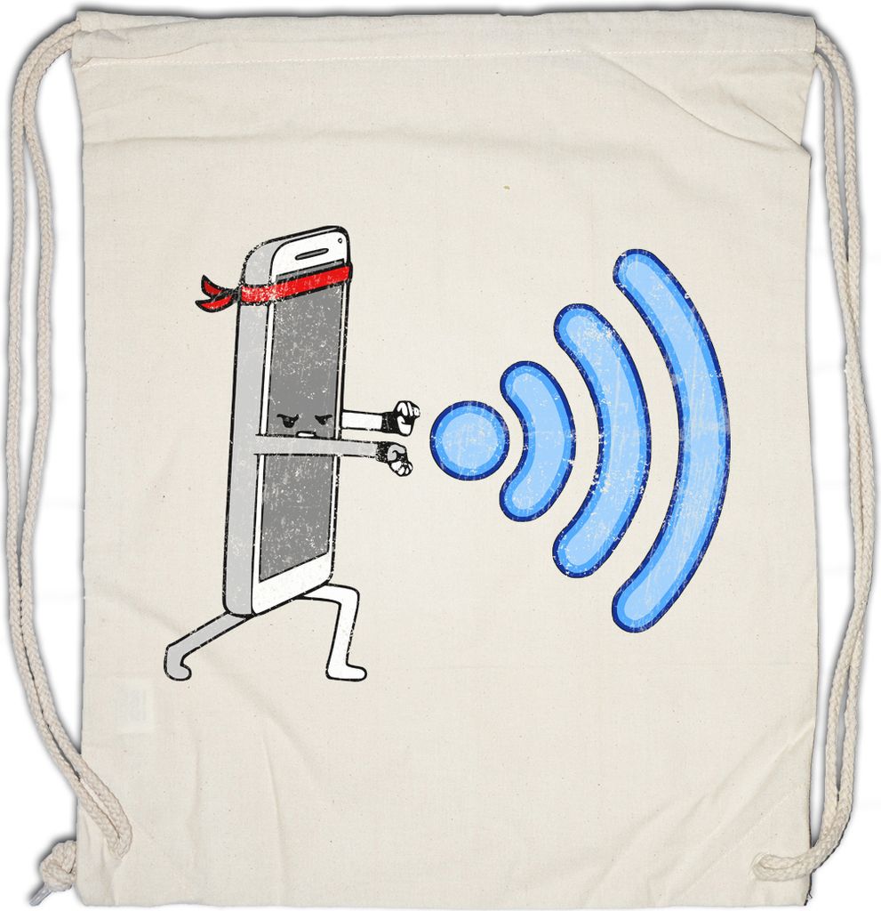 Urban Backwoods Wifi Hadoken, Turnbeutel, Farbe: Beige