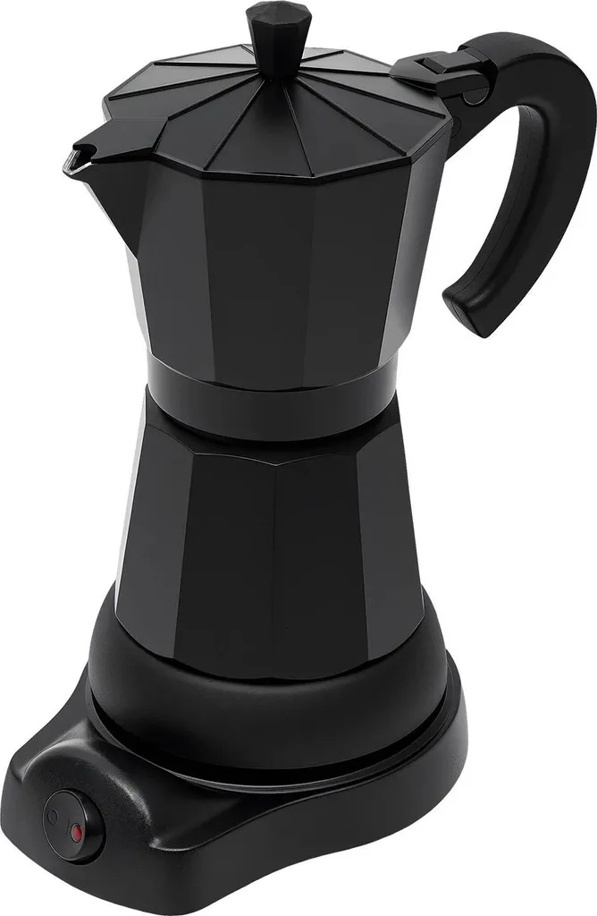 Mokkakanne - Elektrischer Espressokocher - Füllmenge 300 ml - Leistung 480 W - Automatisch - One-Touch-Aufheizung - Für Zuhause - Schwarz