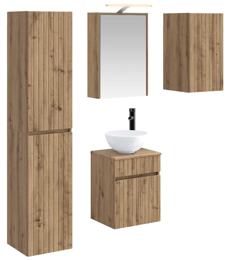 vidaXL Badezimmerschrank-Set 5 pcs Artisan-Eiche 43 x 16 x 62,5 cm