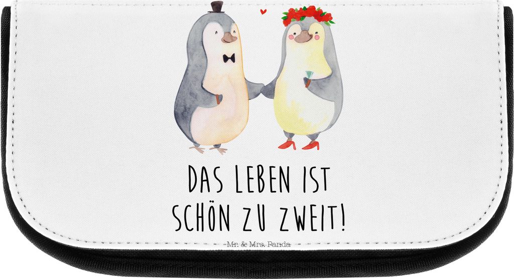 Mr. & Mrs. Panda kulturtäschchen Pinguin Heirat - Weiß - Geschenk, Schminktäschchen, Frau, kosmetiktäschchen, Freundin, Mann, Hochzeit, Make-up...