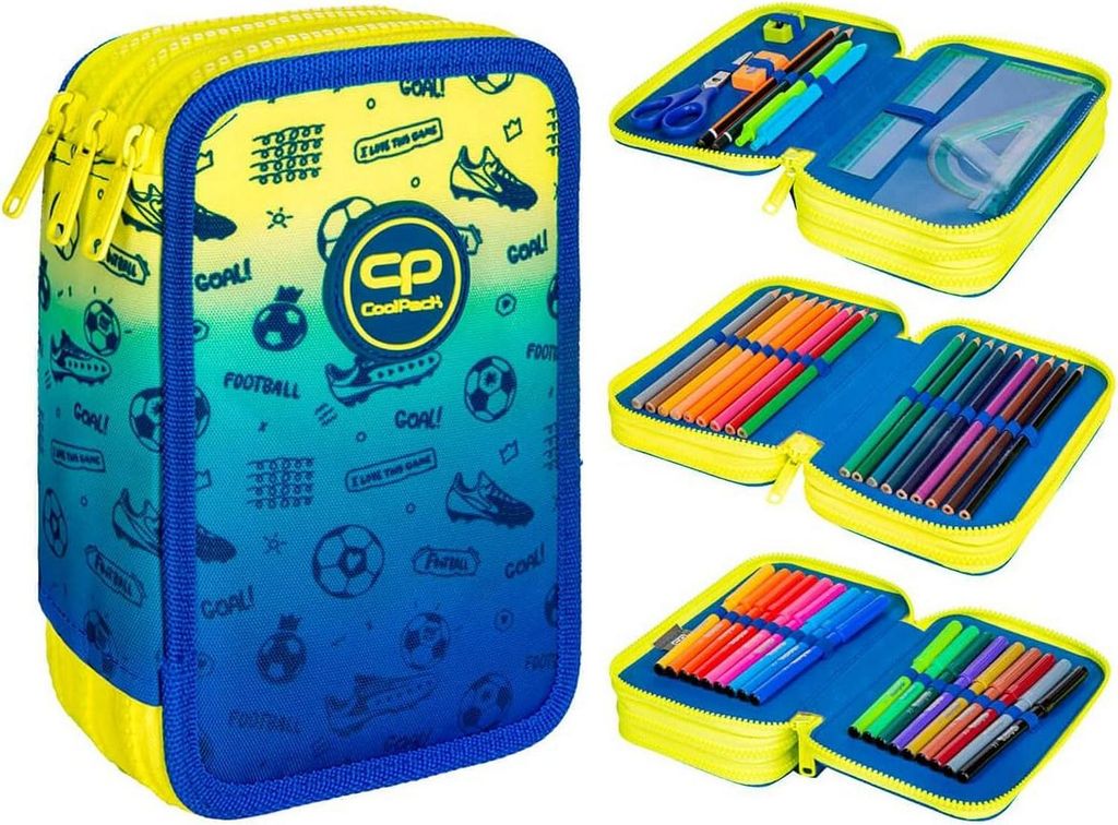 COOLPACK - JUMPER 3 - Dreifach-Federmäppchen mit Zubehör - Produktbild 