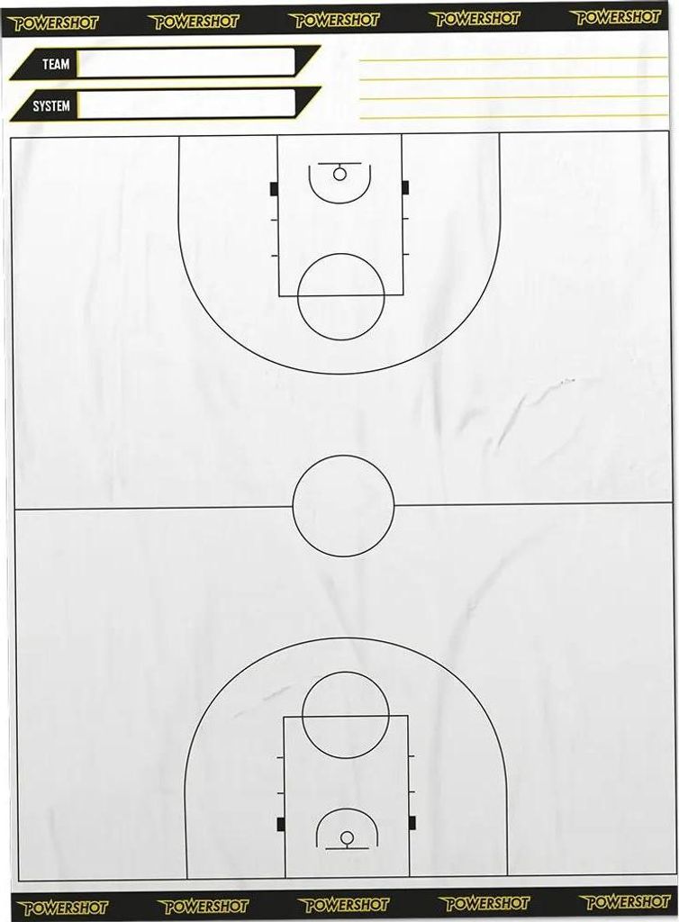 Rolle taktische Basketballfolien - Ganzes Spielfeld