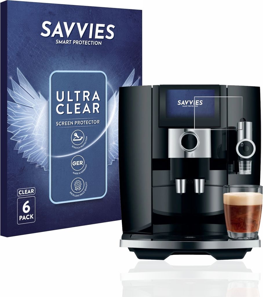 6x Für Jura J8 / J10 Schutzfolie Savvies Displayschutz Display Schutz Folie Klar Transparent