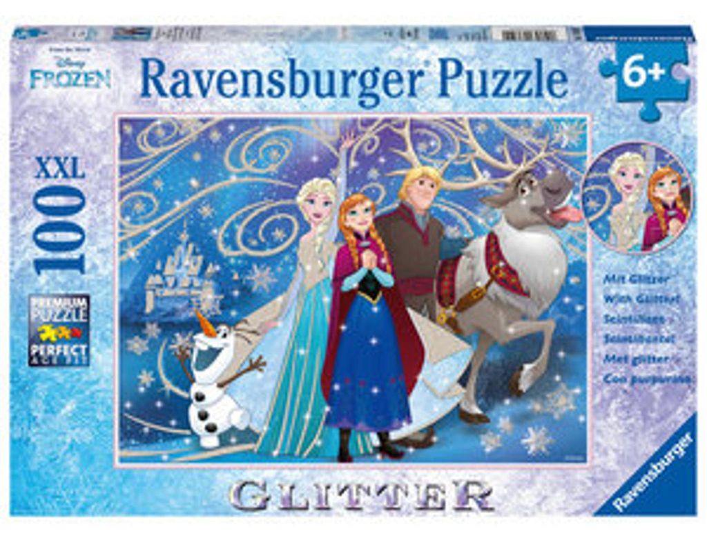 100 Teile Ravensburger Kinder Puzzle XXL Glitter Disney Produktbild 