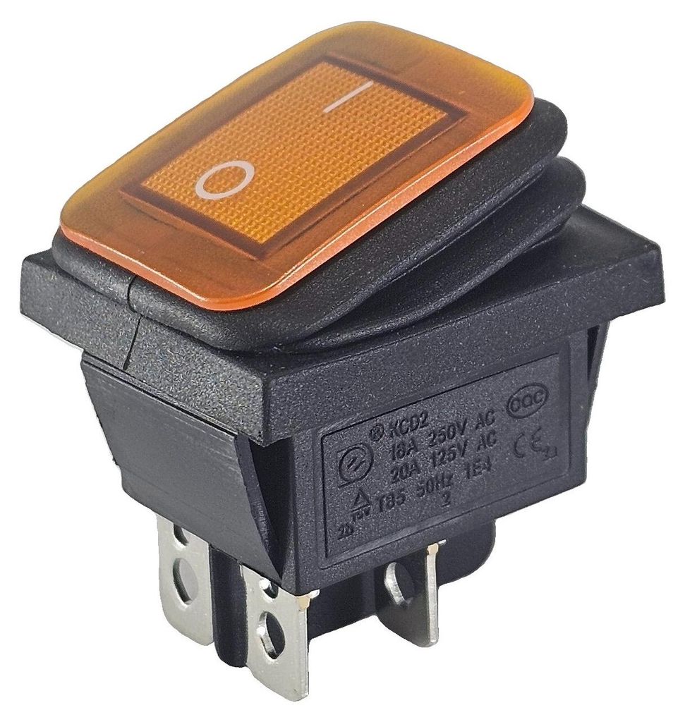 Wasserdichte Wippschalter 2-pol (4 Pin) EIN-AUS 250V 16A Produktbild 