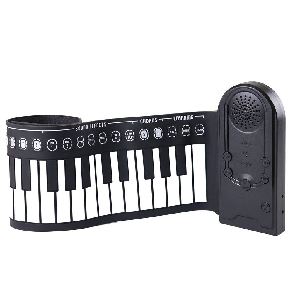 Roll-Up-Piano mit 49 Tasten, Tragbares Elektronisches Klavier für Anfänger,Faltbares,Elektronisches Digitales Musikklavier mit Aufnahmefunktion