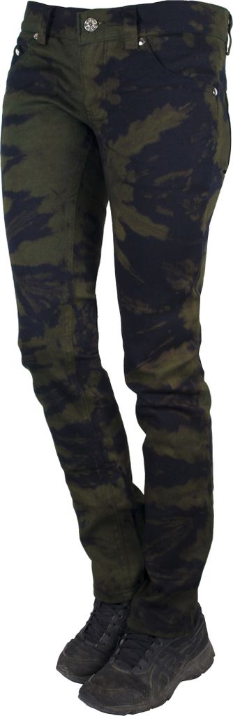 Rock Rag - Bleach, Frauenhose Olive im Slim-Fit-Style