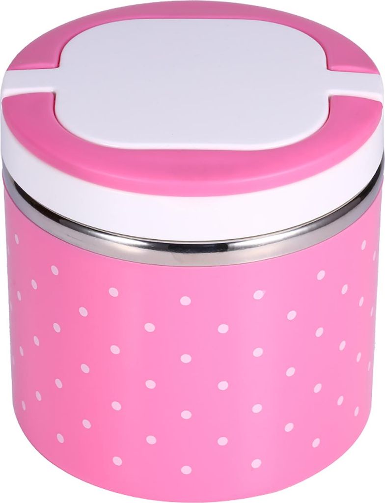 1-lagige, isolierte Thermo-Lunchbox aus Edelstahl, rosa