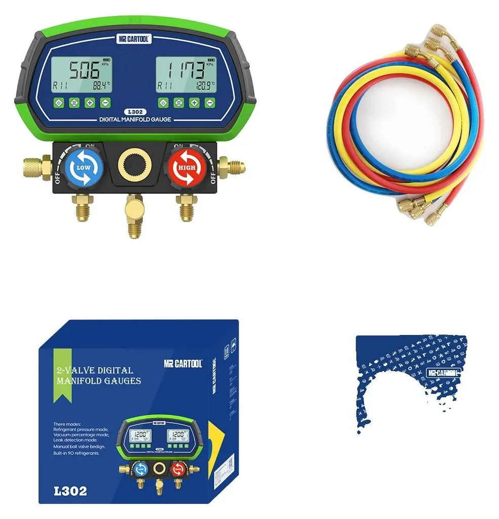 Collecteur climatisation R90 haute précision ±0,5% 6000 kPa noir