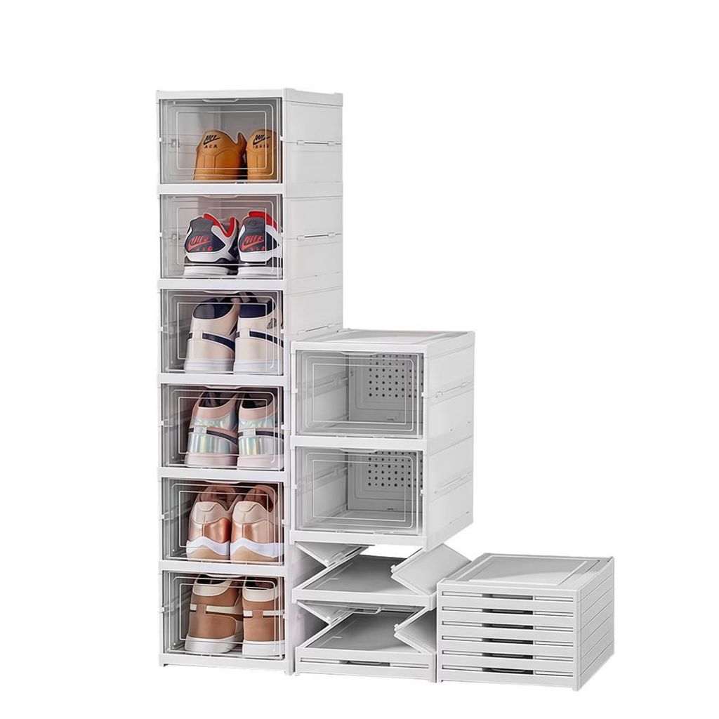 Schuhregal, Schuhschrank, Schuhablage mit 6 Ebenen, DIY Schuhschrank mit Klappdeckel für Flur, Eingang, Wohnzimmer, Ankleidezimmer