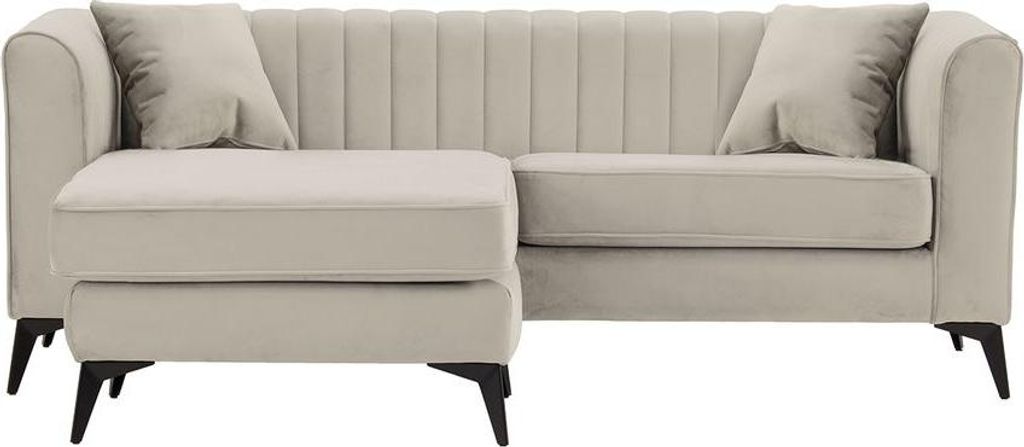 Universelle Ecksofa Mary aus medizinischem Schaumstoff-Velluto 2-matte black