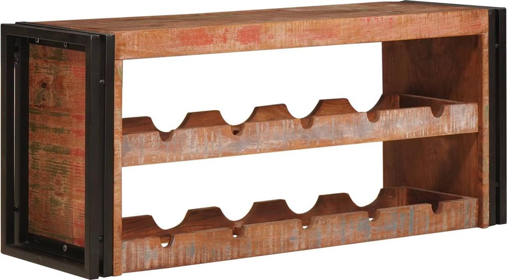 Weinregal Braun 100 x 45 x 33 cm Massives Altholz