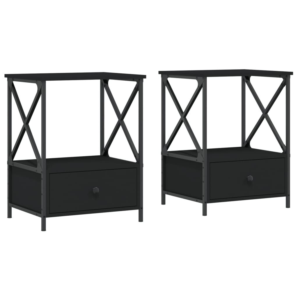 vidaXL Noční stolky 2 ks černé 50x41x65 cm materiál na bázi Obrázek produktu 