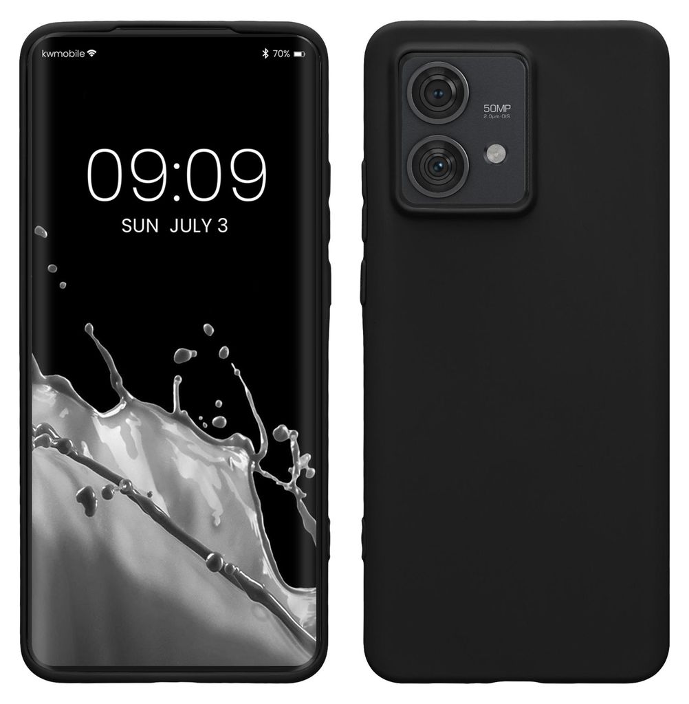 kwmobile Handyhülle für Motorola Edge 40 Neo Hülle - TPU Case - Kabelloses Laden - Schutzhülle Cover in Schwarz matt