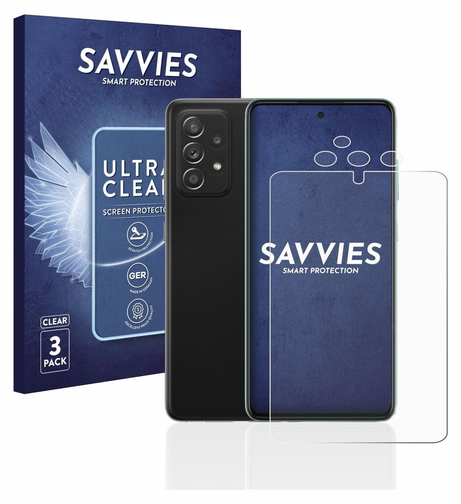 6x Für Samsung Galaxy A52s 5G (Display+Kamera) Schutzfolie Savvies Displayschutz Display Schutz Folie Klar Transparent