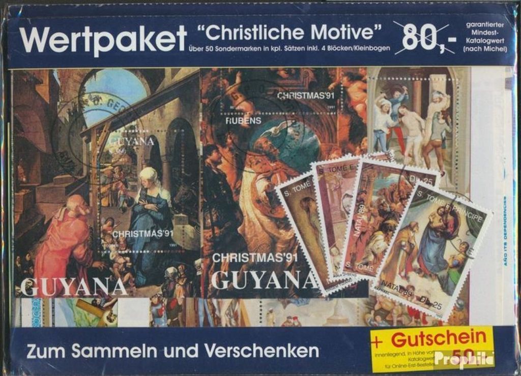 Briefmarken Motive Wertpaket Christliche-Motive