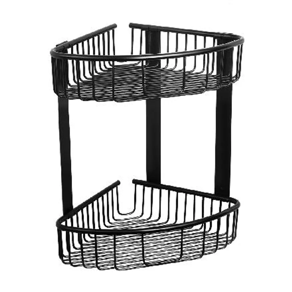 Scaffale Angolare Nero Sanela SLZD 28N: Organizza la tua Doccia Inox
