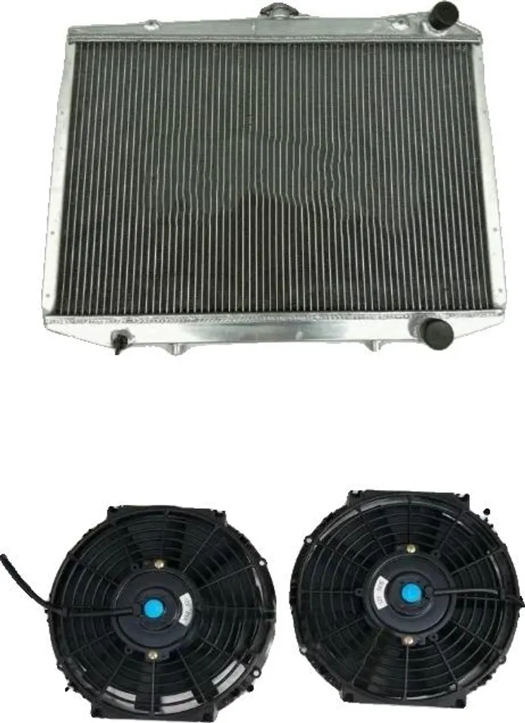 Radiateur Haute Performance Alu avec Double Ventilateur pour Nissan D21 V6