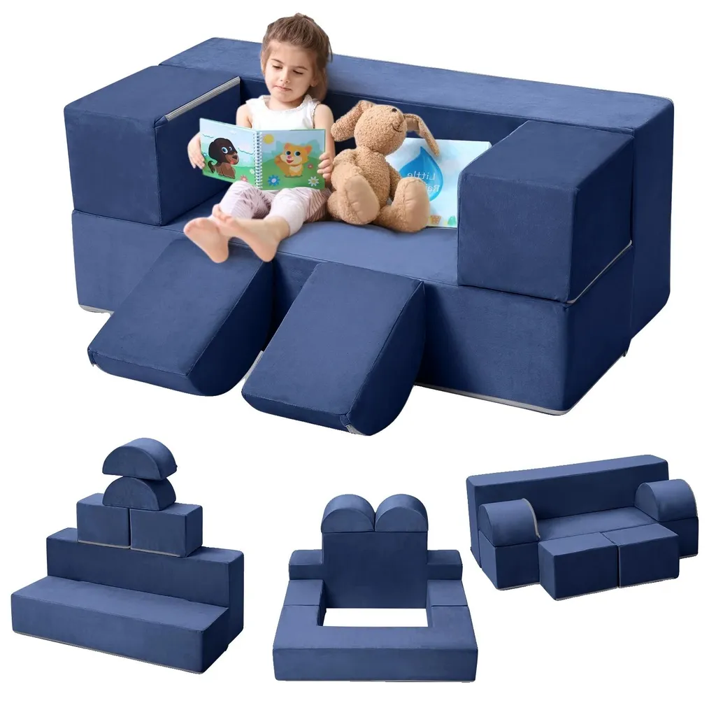 Fauteuil de jeu transformable pour enfant en mousse douce et déhoussable