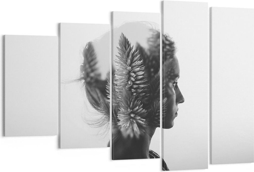 Bild auf Leinwand - Leinwandbild - Frau Abstraktion - 150x100cm - Wand Bild - Wanddeko - Leinwanddruck - Bilder - Kunstdruck - Wanddekoration - Lei...