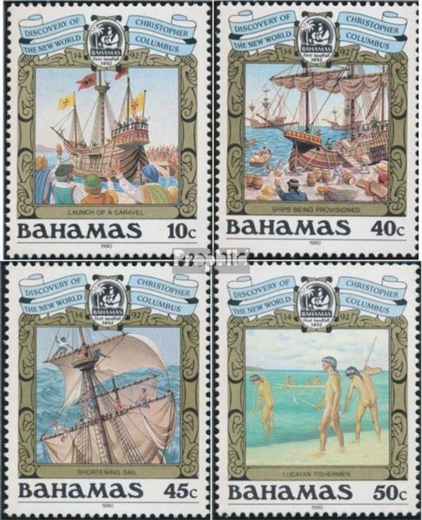Briefmarken Bahamas 1990 Mi 715-718 (kompl.Ausg.) postfrisch Entdeckung Amerikas