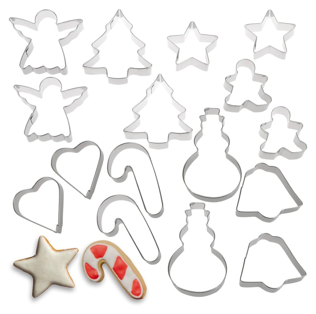 COM-FOUR® 16x Plätzchen Ausstechformen aus rostfreiem Produktbild 