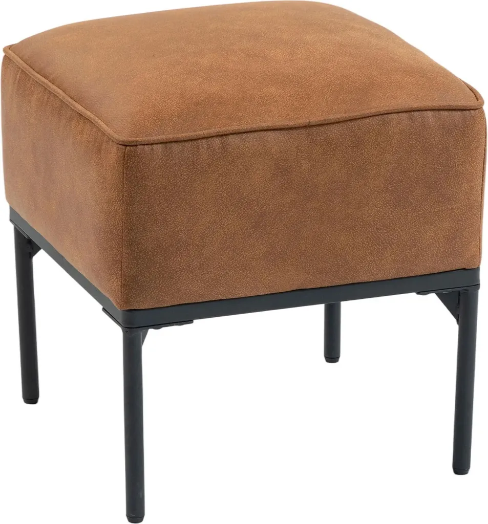 Repose-pieds Rembourrage Épais en Cuir PU et Pieds Métal - Confort 45cm