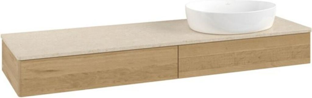 V&B Waschtischunterschrank ohne Frontstruktur Antao 160x50cm, WBP-farbe botticino, honey oak