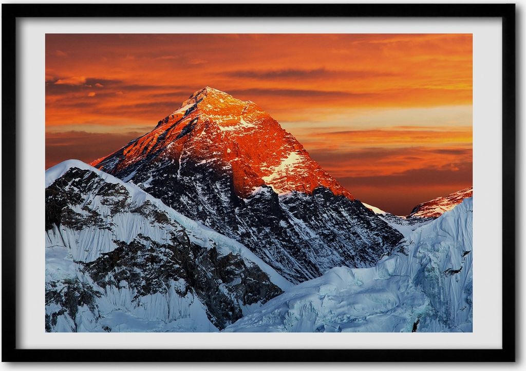 Bild - Bilderrahmen - 100 cm x 70 cm - MDF - Rahmen - Foto - Wandkunst Everest Summit