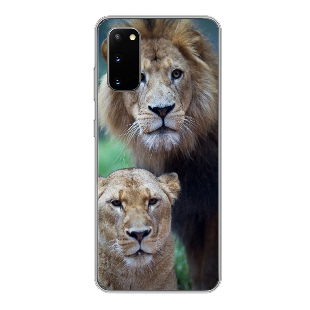 MuchoWow Handyhülle Schutzhülle Hülle für Samsung Galaxy S20 Porträt - Löwe Silikon Softcase Handy Hülle - Bild