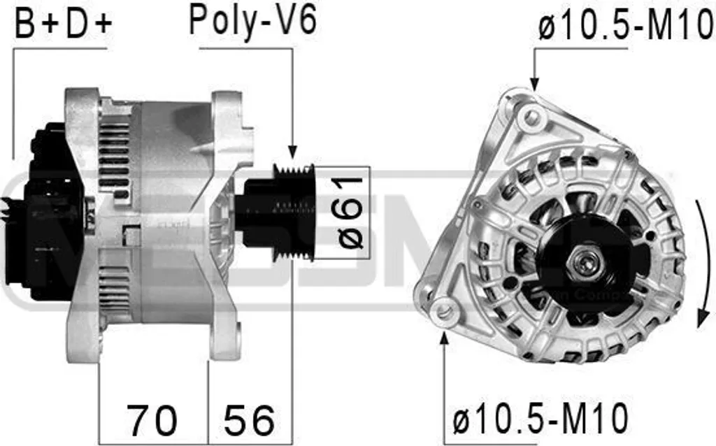 Alternateur moteur pour Série 3 E36 et E46 - Pièce auto ERA 210825A