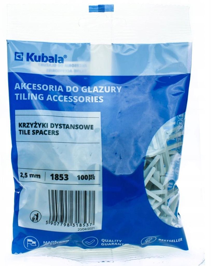 KUBALA Fliesenkreuze 2,5 mm 100 Stück 1853 Produktbild 