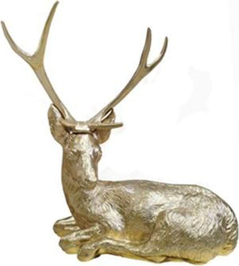 Figur Statue Skulptur Statuen Hirsch Reh Garten Figuren Statuen Skulpturen Gold