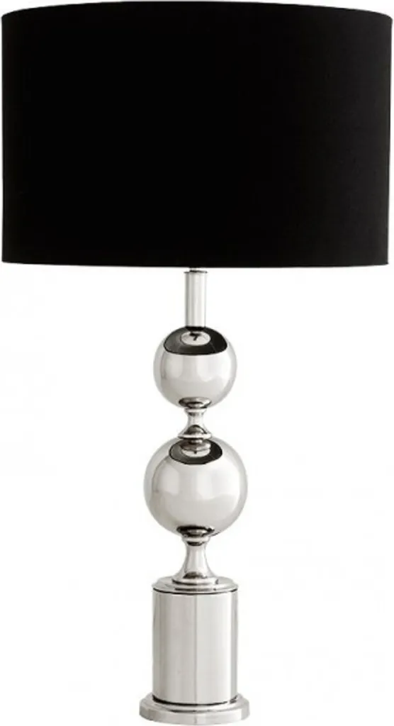 Lampe de table de luxe Casa Padrino Noir Nickel ModE1 Éclairage Chic