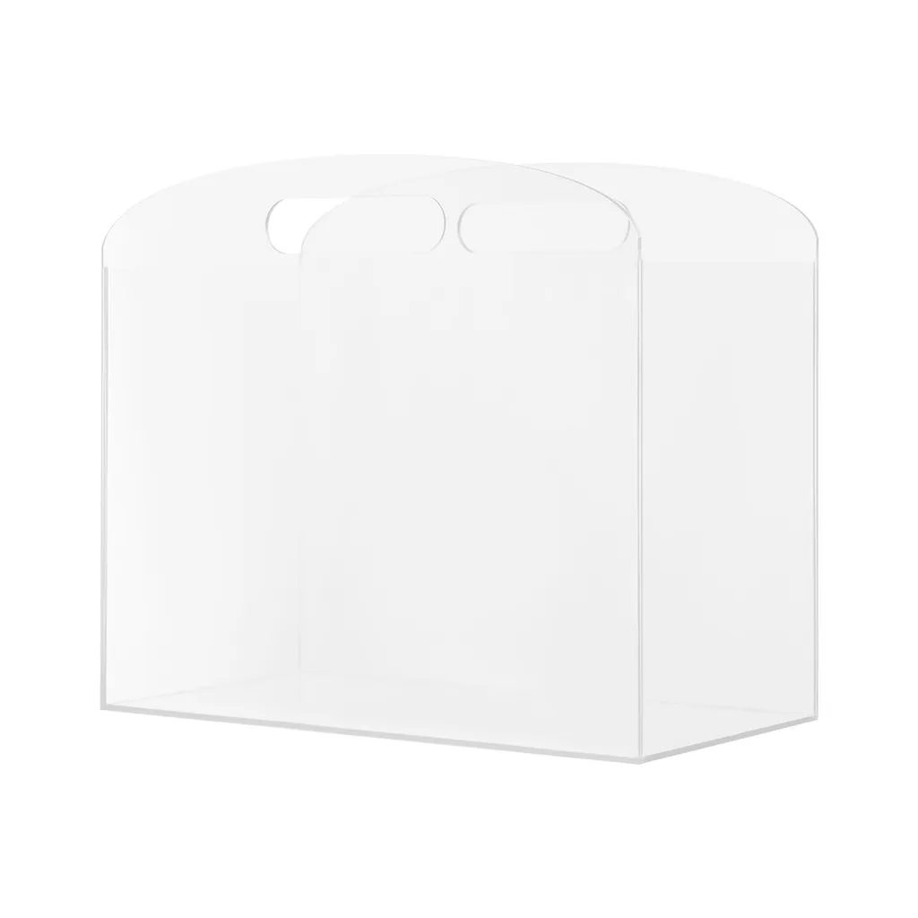 Boîte de rangement pour dossiers en acrylique cristal avec deux poignées