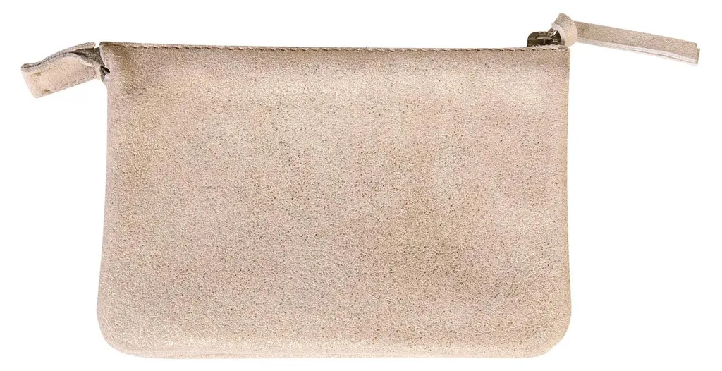 Petit Sac Plume Or en Cuir à Double Rangement 13x9cm - Finition Premium