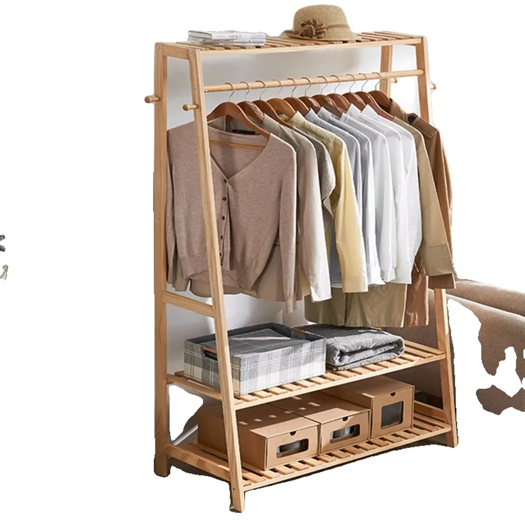 Porte-manteau bambou 2 étages : fini le désordre dans votre entrée !