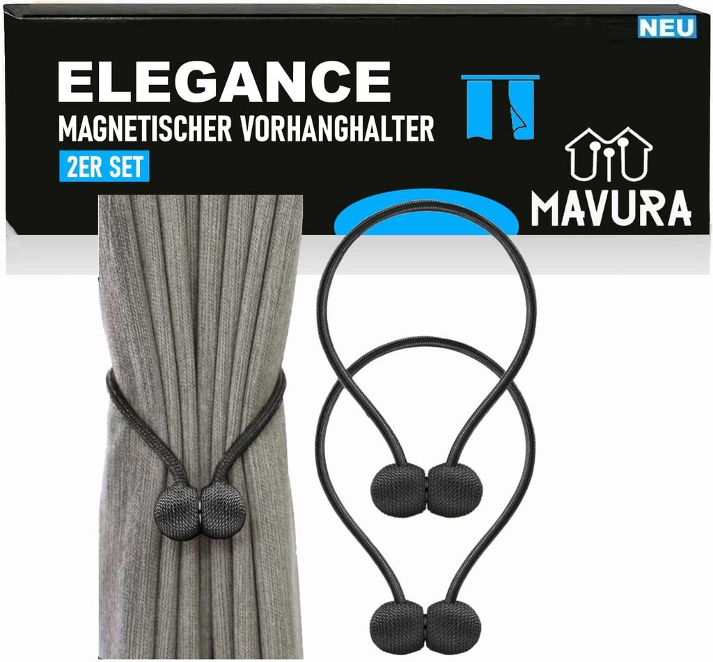 ELEGANCE 2 Stück Vorhang Gardinen Magnetverschluss Stark Produktbild 