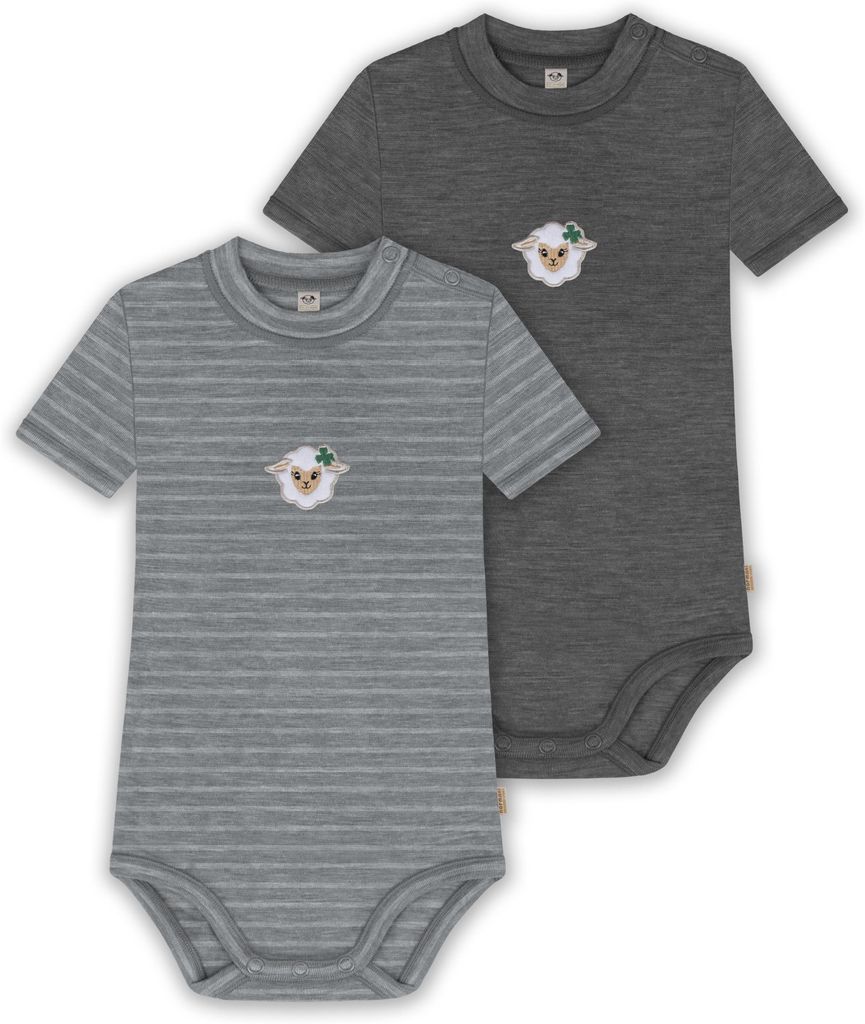 normani 2er Set Baby Kurzarmbody aus Wolle