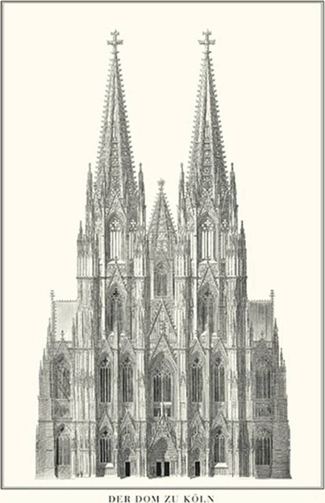 vianmo Holzschild 30x20 cm Zeichnung 20x30 der Dom zu Köln Kölner Dom