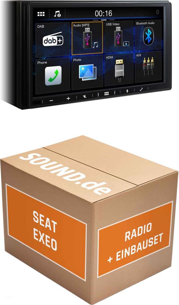Autoradio Alpine ILX-W690D passend für Seat Exeo 3R + Multifunktionslenkrad | Apple CarPlay Android Auto Bluetooth zum Telefonieren