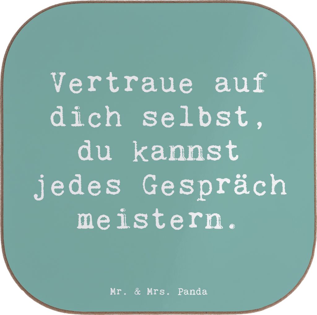 Mr. & Mrs. Panda Tassenuntersetzer Spruch Ein schwieriges Gespräch führen - Meeresbrise - Geschenk, gläseruntersetzer, motivierende Botschaften,...