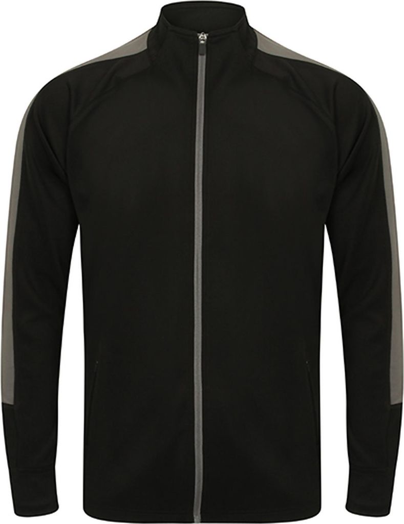 Finden+Hales LV871 | Herren Jacke Adults Knitted Tracksuit Top - Farbe: Black/Gunmetal Grey - Größe: XXL