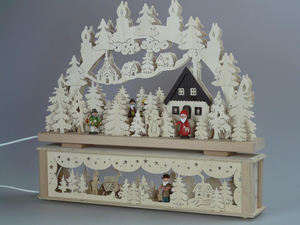 Original Erzgebirgischer Marken Schwibbogen Lichterbogen 50 x 43 cm K50-4_64