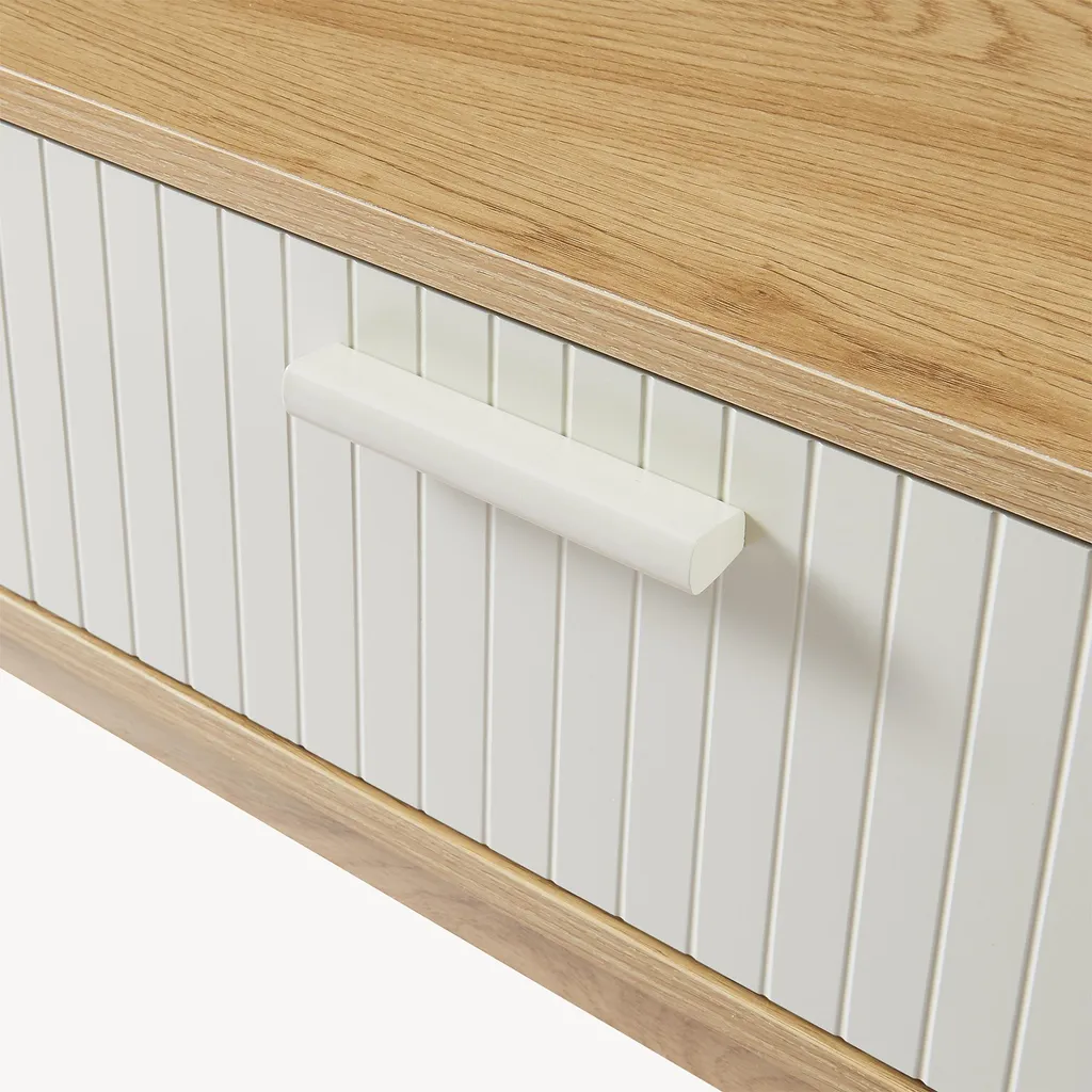 Console compacte Ferrersp chêne et sable pour optimiser votre entrée - 9