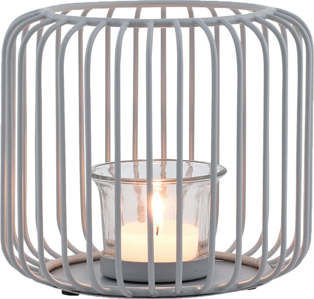 Marrakesch Skandinavische Deko Windlichter Metall Draht & Glas 14cm groß grau | Windlicht Teelichthalter Cibolo als Gartendeko & Wohnzimmer Tisch ...