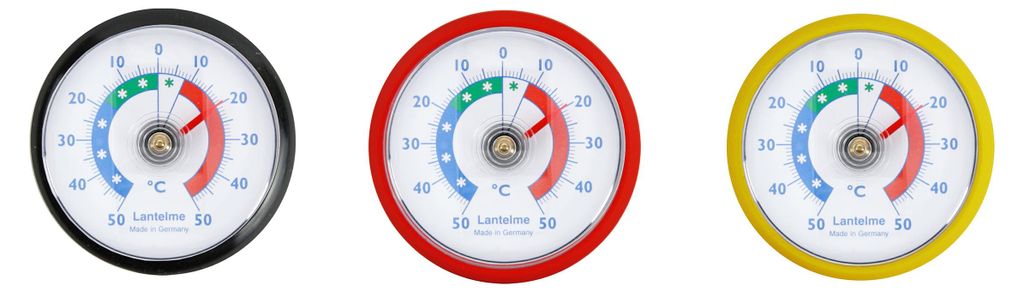 Kühlschrankthermometer Sonderedition Fußball Weltmeisterschaft Deutschland Thermometer Set 3-tlg. Temperatur + - 50°C Selbstklebend Gefrierschrank