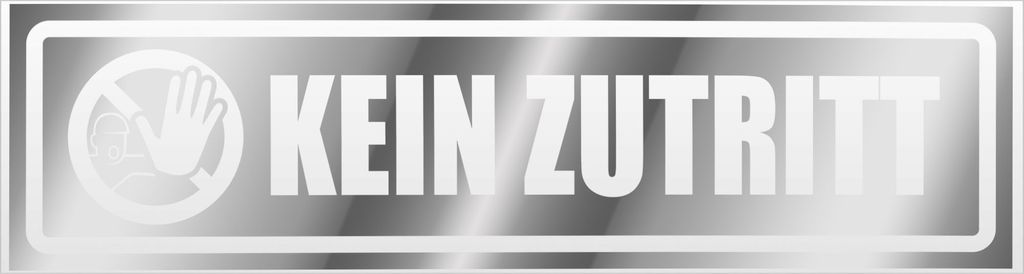 Kiwistar Kein Zutritt Piktogramm invertiert Magnetschild Schild magnetisch - 20cm Chrom - Magnetfolie für Auto PKW Kfz