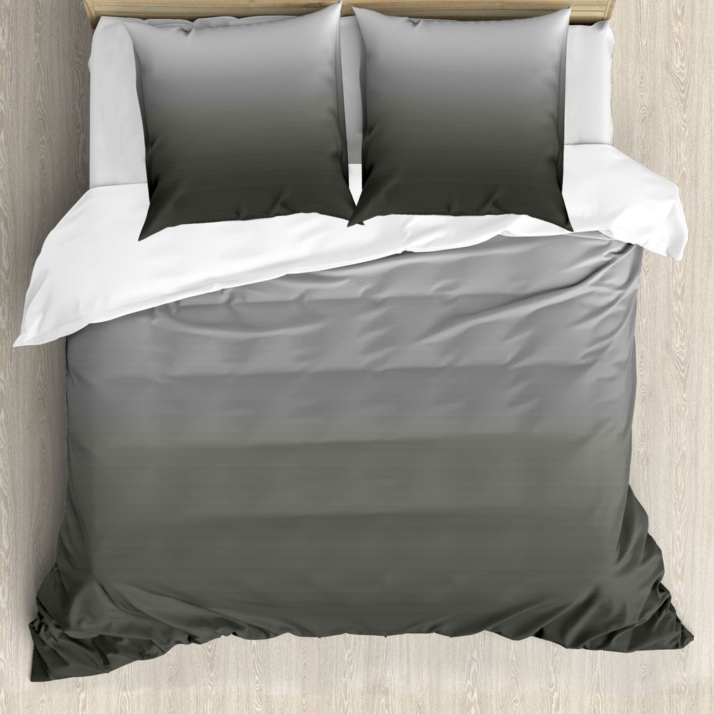 ABAKUHAUS Ombre Bettbezug, Rauch-Nebel-Futuristic, Milbensicher Allergiker geeignet mit Kissenbezügen, 155 cm x 220 cm - 80 x 80 cm, Dunkelgrün